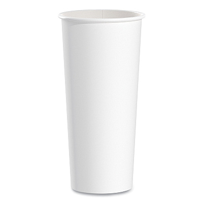 Solo Single-Sided Poly Paper Hot Cups, 24 Oz, White, 25/bag, 20 Bags/carton (424WN)