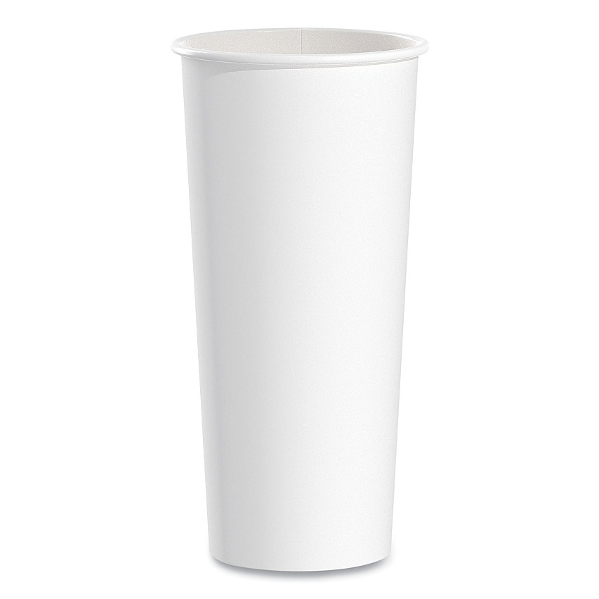 Solo Single-Sided Poly Paper Hot Cups, 24 Oz, White, 25/bag, 20 Bags/carton (424WN)