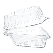 Dart Showtime Clear Hinged Containers, Pie Wedge, 6.67 oz, 6.1 x 5.6 x 3, Clear, Plastic, 125/Pack, 2 Packs/Carton (DCCC54HT1)