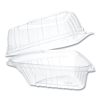 Dart Showtime Clear Hinged Containers, Pie Wedge, 6.67 oz, 6.1 x 5.6 x 3, Clear, Plastic, 125/Pack, 2 Packs/Carton (DCCC54HT1)
