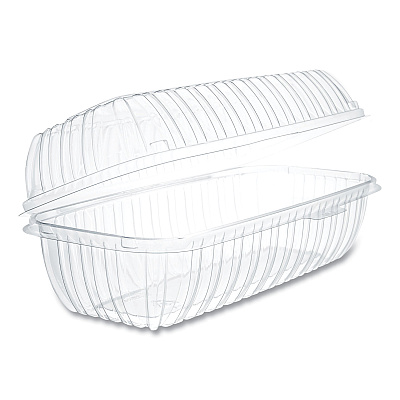 Dart Showtime Clear Hinged Containers, Hoagie Container, 29.9 oz, 5.1 x 9.9 x 3.5, Clear, Plastic, 100/Bag 2 Bags/Carton (DCCC99HT1)