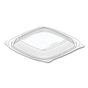 Dart PresentaBowls Pro Clear Square Lids for 8-16 oz Bowls, 5 x 5 x 1, Clear, Plastic, 63/Bag, 8 Bags/Carton (DCCC816BDL)