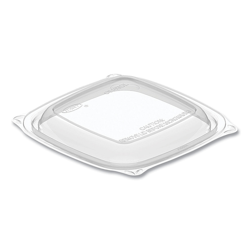 Dart PresentaBowls Pro Clear Square Lids for 8-16 oz Bowls, 5 x 5 x 1, Clear, Plastic, 63/Bag, 8 Bags/Carton (DCCC816BDL)