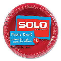 Solo Party Plastic Premium Dinnerware, Bowl, 12 oz, White, 25/Pack (SCCCB1220202)
