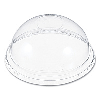 Dart Plastic Dome Lid, No-Hole, Fits 9 oz to 22 oz Cups, Clear, 100/Sleeve, 10 Sleeves/Carton (DCCDNR662)