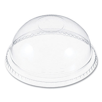 Dart Plastic Dome Lid, No-Hole, Fits 9 oz to 22 oz Cups, Clear, 100/Sleeve, 10 Sleeves/Carton (DCCDNR662)