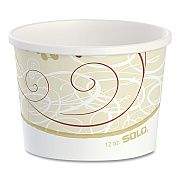Solo Double Poly Paper Food Containers, 12 oz, 3.6 Diameter x 3.3 h, Symphony Design, 25/Pack, 20 Packs/Carton (SCCHS4125SYM)