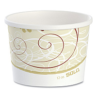 Solo Double Poly Paper Food Containers, 12 oz, 3.6 Diameter x 3.3 h, Symphony Design, 25/Pack, 20 Packs/Carton (SCCHS4125SYM)