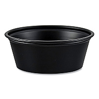 Solo Portion Containers, 1.5 oz, Black, 250/Bag, 10 Bags/Carton (SCCP150BLK)