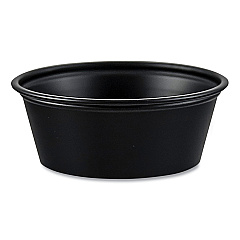 Solo Portion Containers, 1.5 oz, Black, 250/Bag, 10 Bags/Carton (SCCP150BLK)