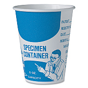 Solo Paper Specimen Cups, 8 oz, Blue/White, 50/Sleeve, 20 Sleeves/Carton (SCCSC378)