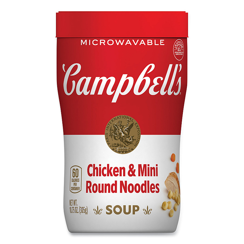 Campbells Soup On The Go Chicken with Mini Noodles, 10.75 oz Cup, 8/Carton (GRR35100007)