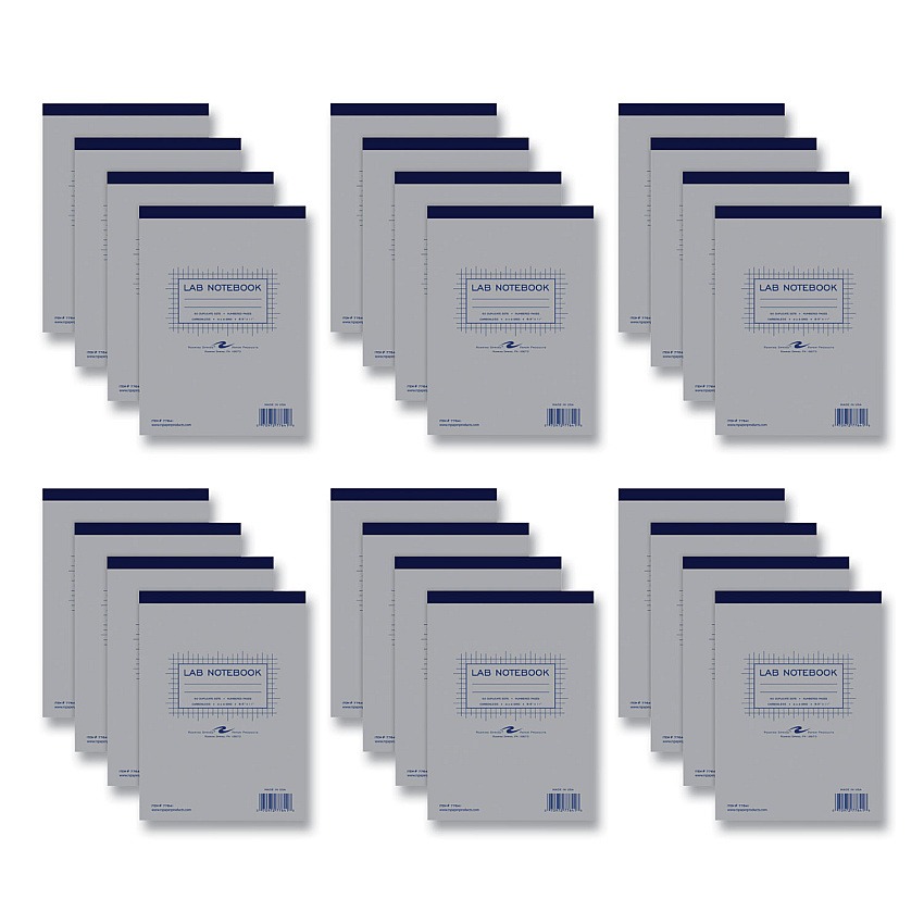 Roaring Spring Lab and Science Carbonless Notebook, Quad Rule (4 sq/in), Gray Cover, (100) 8.5 x 11 Sheets, 24/Carton (ROA77641CS)
