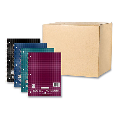 Roaring Spring Subject Wirebound Promo Notebook, 1-Subject, 4 sq/in Quad Rule, Assorted Cover, (100) 10.5 x 8 Sheets, 24/Carton (ROA10004CS)