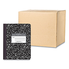 Roaring Spring Hardcover Marble Composition Book, Wide/Legal Rule, Black Marble Cover, (100) 9.75 x 7.5 Sheets, 12/Carton (ROA77231CS)