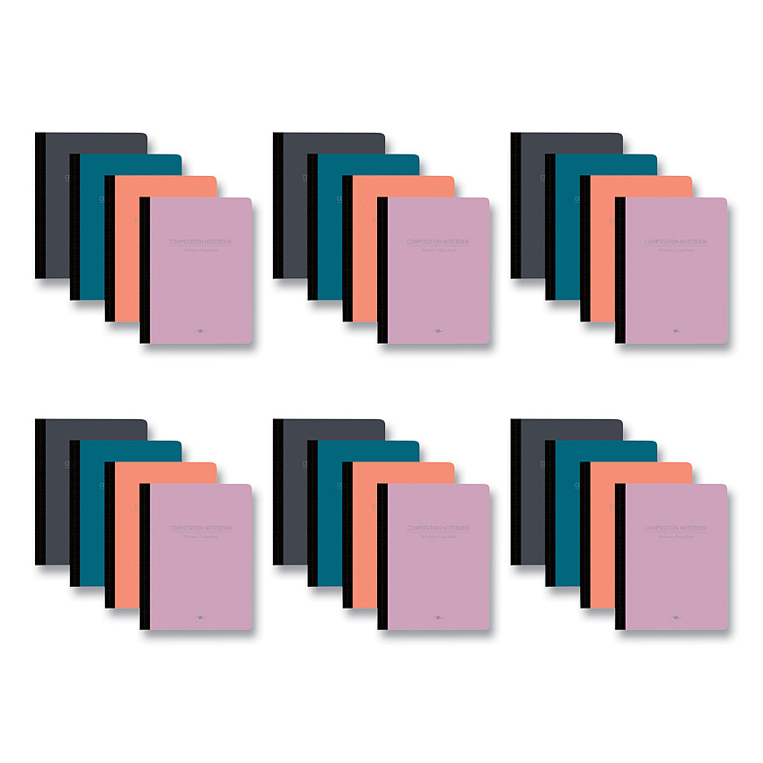 Roaring Spring Poly Flex Composition Notebook, Med/College Rule, Assorted Cover, (70) 9.75 x 7.5 Sheets, 24/Carton (ROA77294CS)
