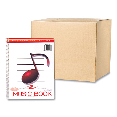 Roaring Spring Music Notebook, Music Transcription Format, White Cover, (32) 11 x 8.5 Sheets, 24/Carton (ROA15009CS)