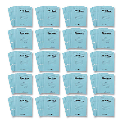 Roaring Spring Examination Blue Book, Wide/Legal Rule, Blue Cover, (6) 8.5 x 7 Sheets, 1,000/Carton (ROA77511CS)
