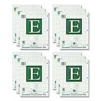 Roaring Spring Engineer Pad, (0.5" Margins), Quad Rule (5 sq/in, 1 sq/in), 200 Light Green 8.5 x 11 Sheets/Pad, 12/Carton (ROA95389CS)