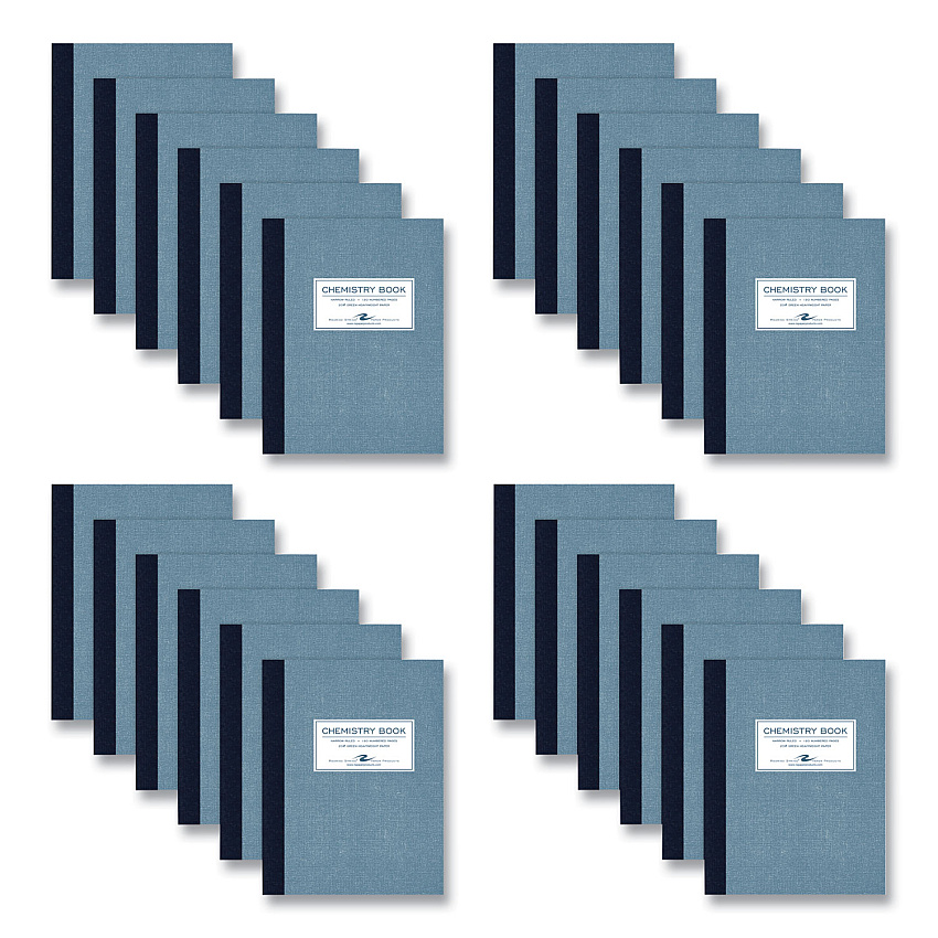 Roaring Spring Lab and Science Chemistry Notebook, Narrow Rule, Blue Cover, (60) 9.25 x 7.5 Sheets, 24/Carton (ROA77571CS)