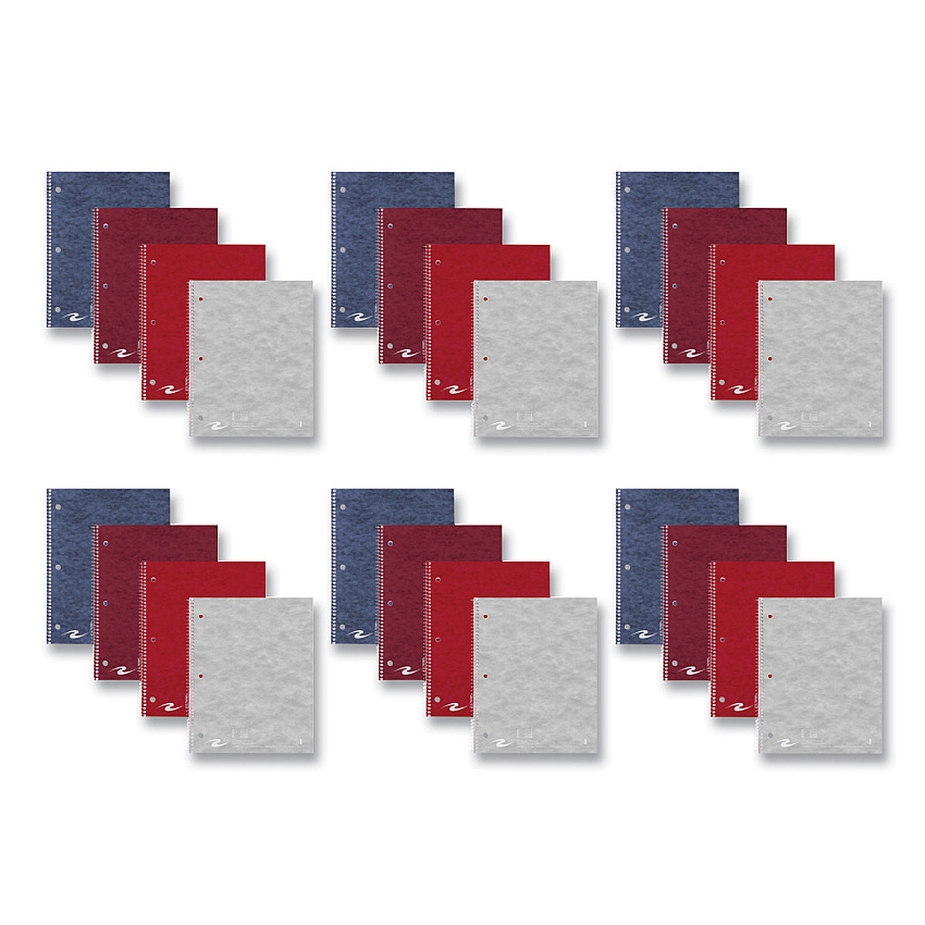 Roaring Spring Stasher Wirebound Notebooks, 1-Subject, Medium/College Rule, Randomly Assorted Cover, (100) 11 x 9 Sheets, 24/Carton (ROA11098CS)