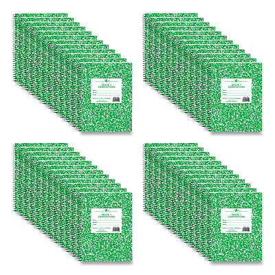Roaring Spring Wirebound Composition Book, 1 Subject, Manuscript Format, Green Cover, (36) 9.75 x 7.5 Sheets, 48/Carton (ROA10201CS)