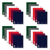 Roaring Spring Lefty Notebook, 1 Subject, College Rule, Randomly Assorted Cover Color, (200) 11 x 8.5 Sheets, 24/Carton (ROA11096CS)