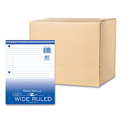 Roaring Spring Loose Leaf Paper, 8 x 10.5, 3-Hole Punched, Wide Rule, White, 200 Sheets/Pack, 24 Packs/Carton (ROA20020CS)
