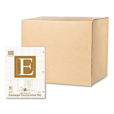 Roaring Spring Engineer Pad, Quadrille Rule (5 sq/in), 100 Buff 8.5 x 11 Sheets, 24/Carton (ROA95182CS)