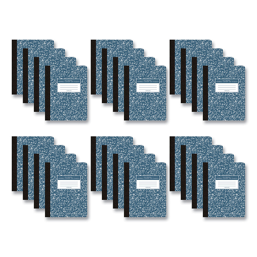 Roaring Spring Hardcover Marble Composition Book, Unruled, Blue Marble Cover, (100) 9.75 x 7.5 Sheets, 24/Carton (ROA77261CS)