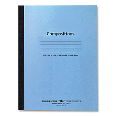 Roaring Spring Flexible Cover Composition Notebook, Wide/Legal Rule, Blue Cover, (48) 10.5 x 8 Sheets, 72/Carton (ROA77501CS)