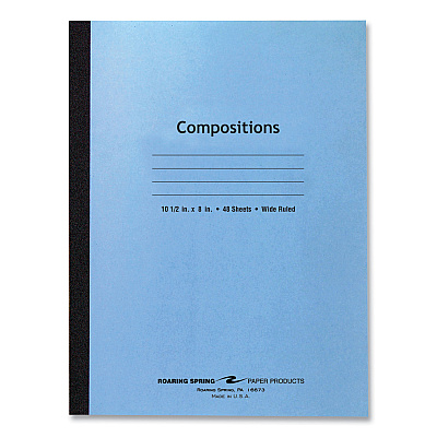 Roaring Spring Flexible Cover Composition Notebook, Wide/Legal Rule, Blue Cover, (48) 10.5 x 8 Sheets, 72/Carton (ROA77501CS)