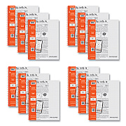 Roaring Spring Whitelines Notebook, Quadrille Rule, (5 sq/in), Gray/Orange Cover, (70) 11 x 8.5 Sheets, 12/Carton (ROA17001CS)