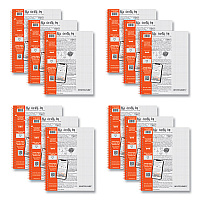 Roaring Spring Whitelines Notebook, Quadrille Rule, (5 sq/in), Gray/Orange Cover, (70) 11 x 8.5 Sheets, 12/Carton (ROA17001CS)