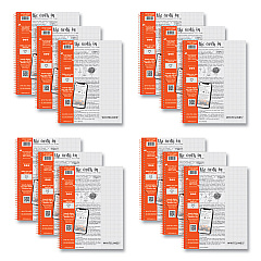 Roaring Spring Whitelines Notebook, Quadrille Rule, (5 sq/in), Gray/Orange Cover, (70) 11 x 8.5 Sheets, 12/Carton (ROA17001CS)