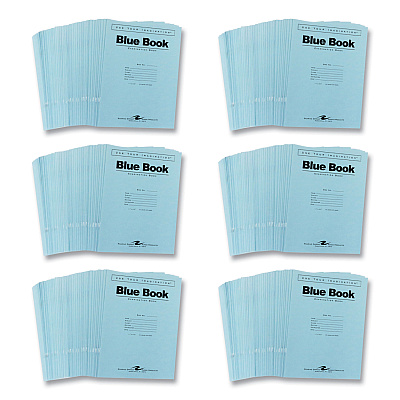 Roaring Spring Examination Blue Book, Wide/Legal Rule, Blue Cover, (10) 11 x 8.5 Sheets, 300/Carton (ROA77518CS)