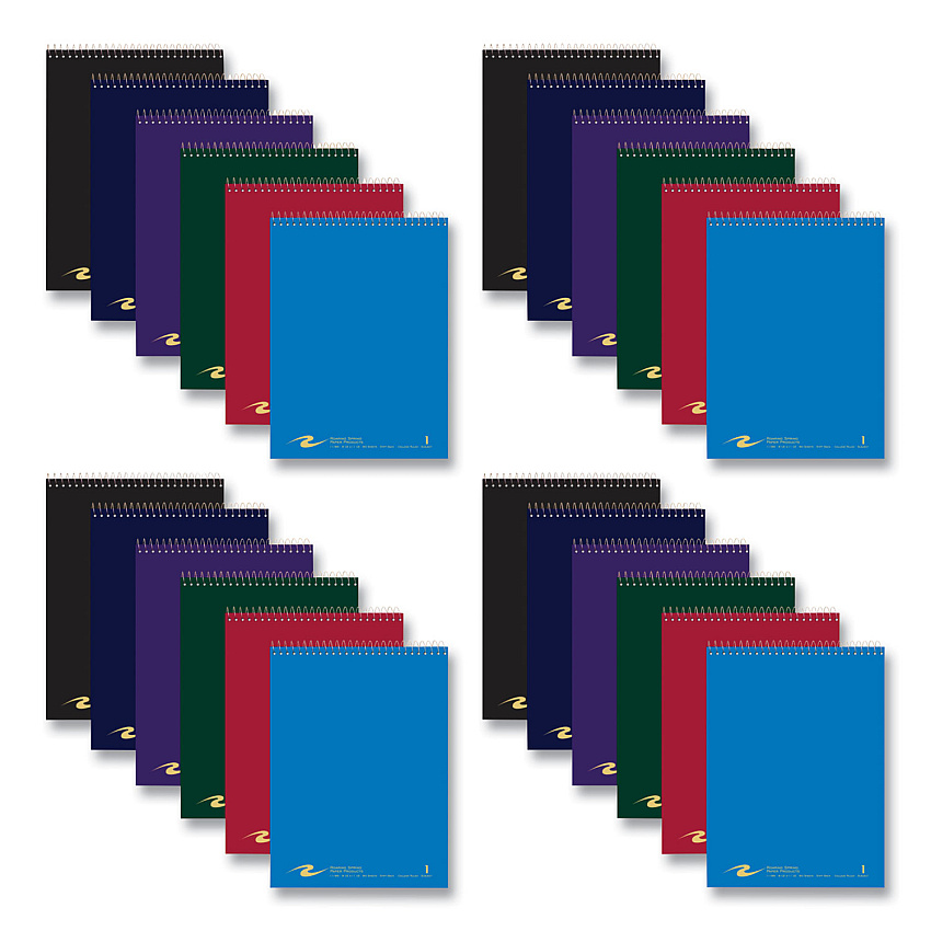 Roaring Spring Flipper Subject Wirebound Notebook, 1-Subject, Assorted Cover Colors, (80) 8.5 x 11.5 Sheets, 24/Carton (ROA11186CS)