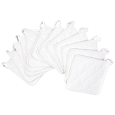Cooks Linen Pot Holder 7x7 White, Case Of 144 (POT-WHITE-CS)