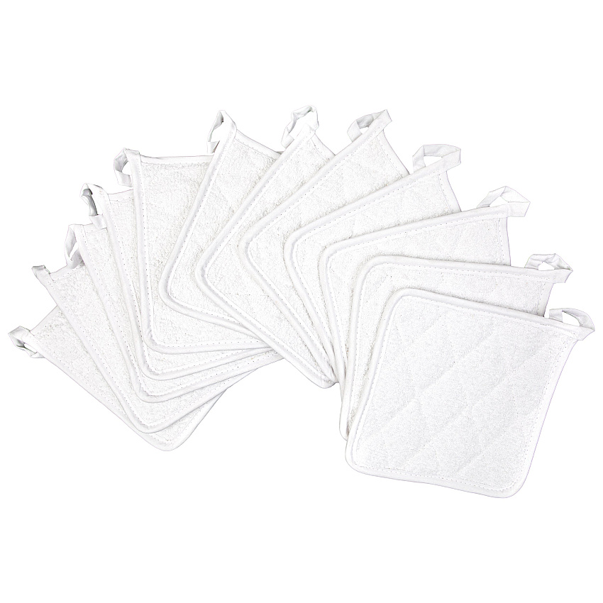 Cooks Linen Pot Holder 7x7 White, Case Of 144 (POT-WHITE-CS)