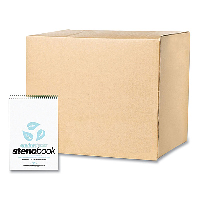 Roaring Spring EnviroShades Steno Pad, Gregg Rule, White Cover, 80 Blue 6 x 9 Sheets, 24 Pads/Carton (ROA12284CS)