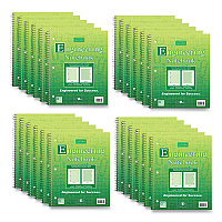 Roaring Spring Wirebound Engineering Notebook, 20 lb Paper Stock, Green Cover, 80-Green 11 x 8.5 Sheets, 24/Carton (ROA11382CS)