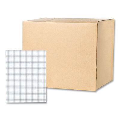 Roaring Spring Gummed Pad, 4 sq/in Quadrille Rule, 50 White 8.5 x 11 Sheets, 72/Carton (ROA95160CS)