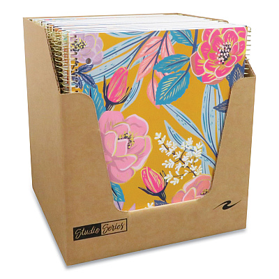 Roaring Spring Studio Series Notebook, 1-Subject, College Rule, Assorted Covers Set 2, (70) 11 x 9 Sheets, 24/Carton (ROA11322CS)