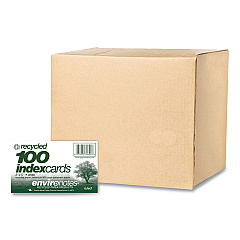 Roaring Spring Environotes Recycled Index Cards, Narrow Rule, 3 x 5 White, 100 Cards, 36/Carton (ROA74824CS)