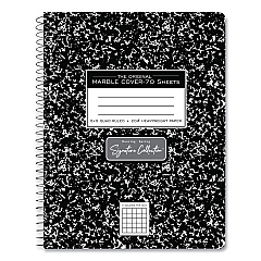 Roaring Spring Spring Signature Composition Book, Quad 5 sq/in Rule, Black Marble Cover, (70) 9.75 x 7.5 Sheets, 24/Carton (ROA10113CS)
