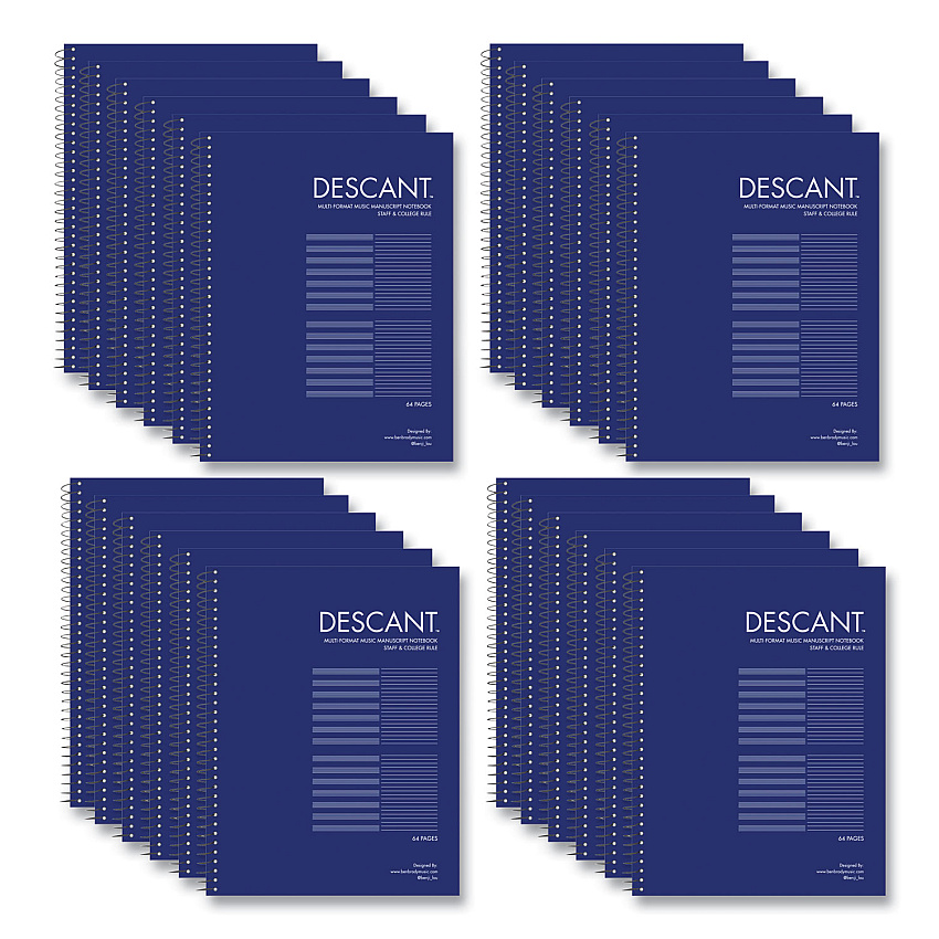 Roaring Spring Music Notebook, Medium/College Rule, Transcription Format, Blue Cover, (32) 8.5 x 11 Sheets, 24/Carton (ROA11032CS)