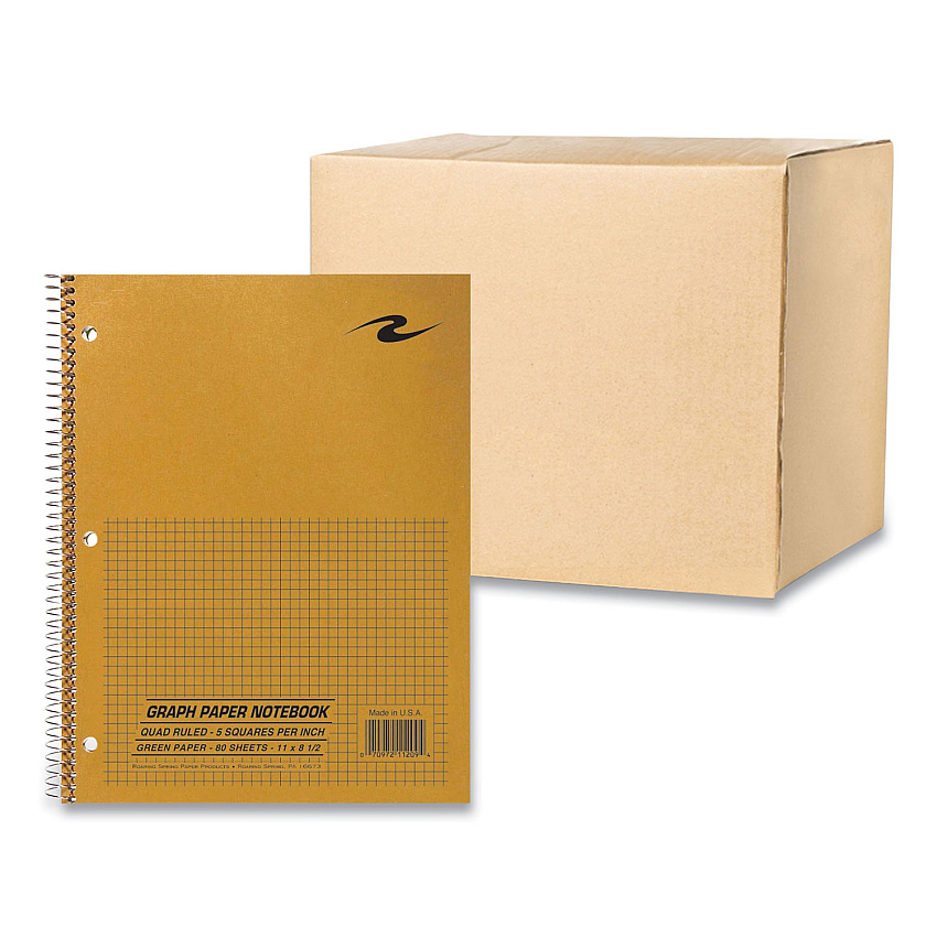 Roaring Spring Lab and Science Wirebound Notebook, Quadrille Rule (5 sq/in), Brown Cover, (80) 8.5 x 11 Sheets, 24/Carton (ROA11209CS)