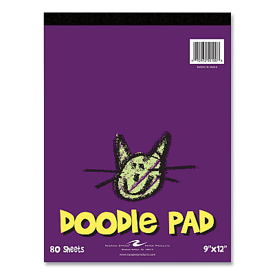 Roaring Spring Kids Doodle Pad, 80 White 9 x 12 Sheets, 12/Carton (ROA50100CS)