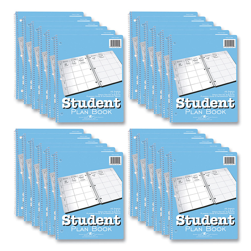 Roaring Spring Student Plan Book, Undated, Light Blue Cover, (45) 11 x 8.5 Sheets, 24/Carton (ROA12145CS)