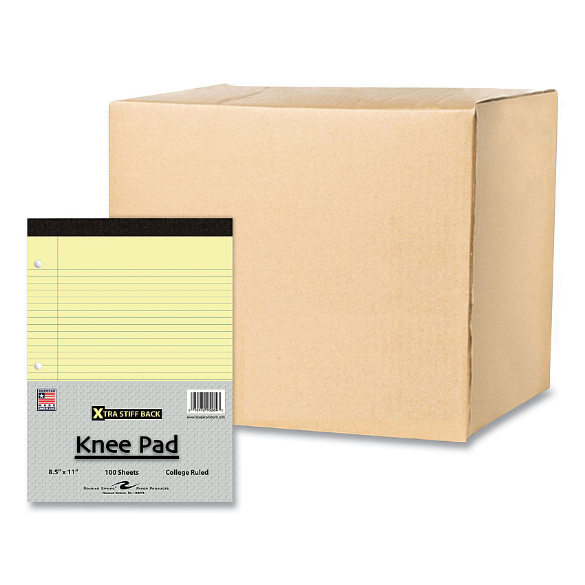 Roaring Spring Stiff-Back Pad, Medium/College Rule, 100 Canary 8.5 x 11 Sheets, 36/Carton (ROA95284CS)